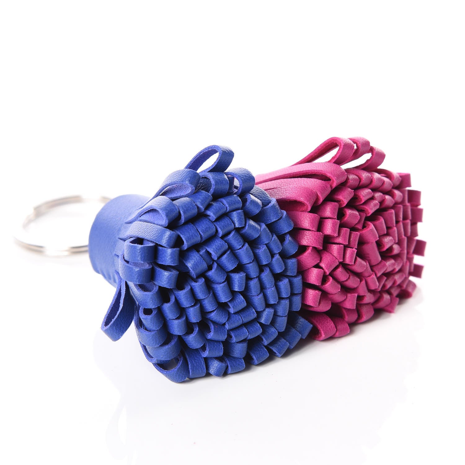 Hermes Lambskin Carmen Uno-Dos Key Holder Bleu Electrique Rose Pourpre 4 of 4