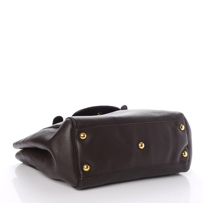 Gucci Pebbled Calfskin Medium 1973 Tote Dark Brown 4 of 7