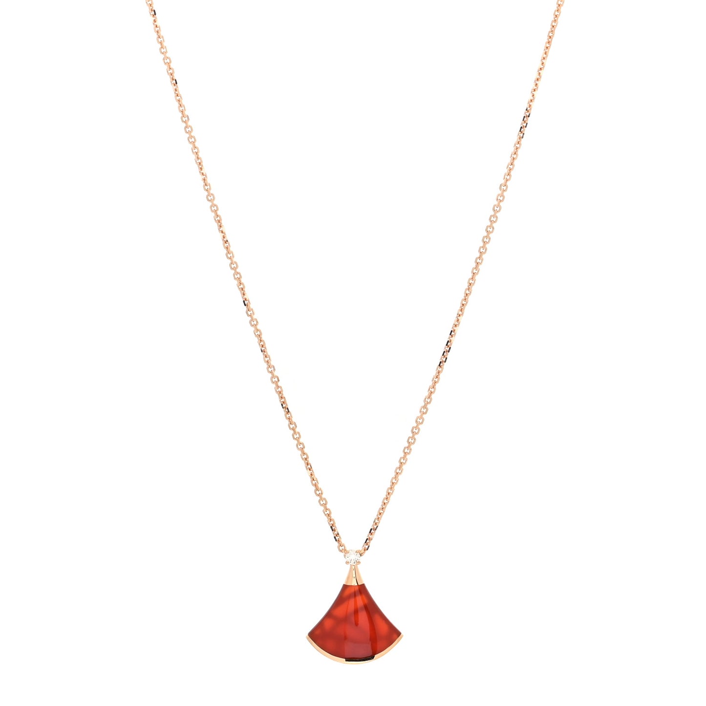 18K Rose Gold Diamond Carnelian Divas' Dream Pendant Necklace