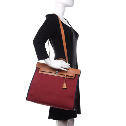 Hermes Vache Hunter Toile Herbag Zip 39 MM Rubis Bleu De Malte 2 of 8