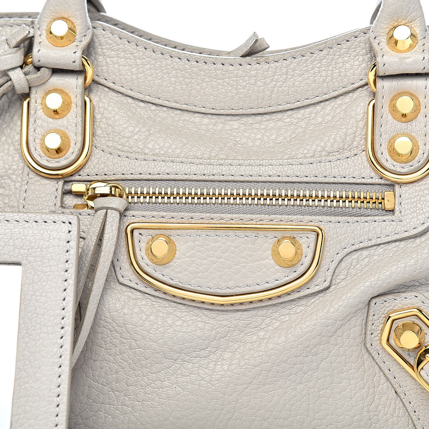 Balenciaga Chevre Gold Metallic Edge Hardware Mini City Gris Clair Gris Perle 11 of 11