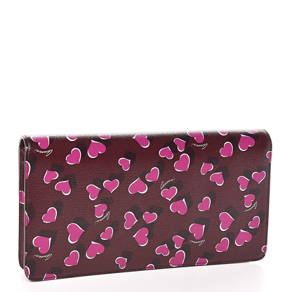 Gucci Textured Calfskin Heartbeat Print Clutch New Wine 3 of 7