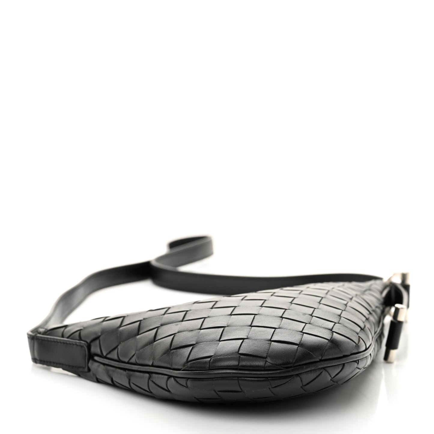 Calfskin Intrecciato Small Virgule Black