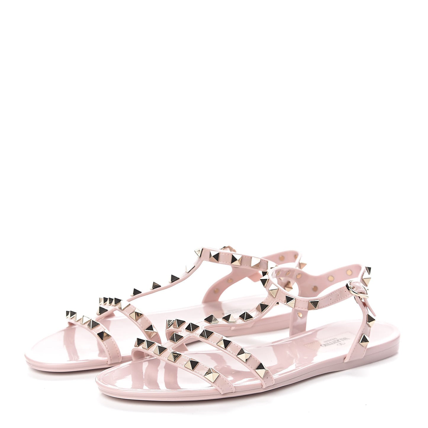 PVC Jelly Rockstud Caged Sandals 38 Water Rose