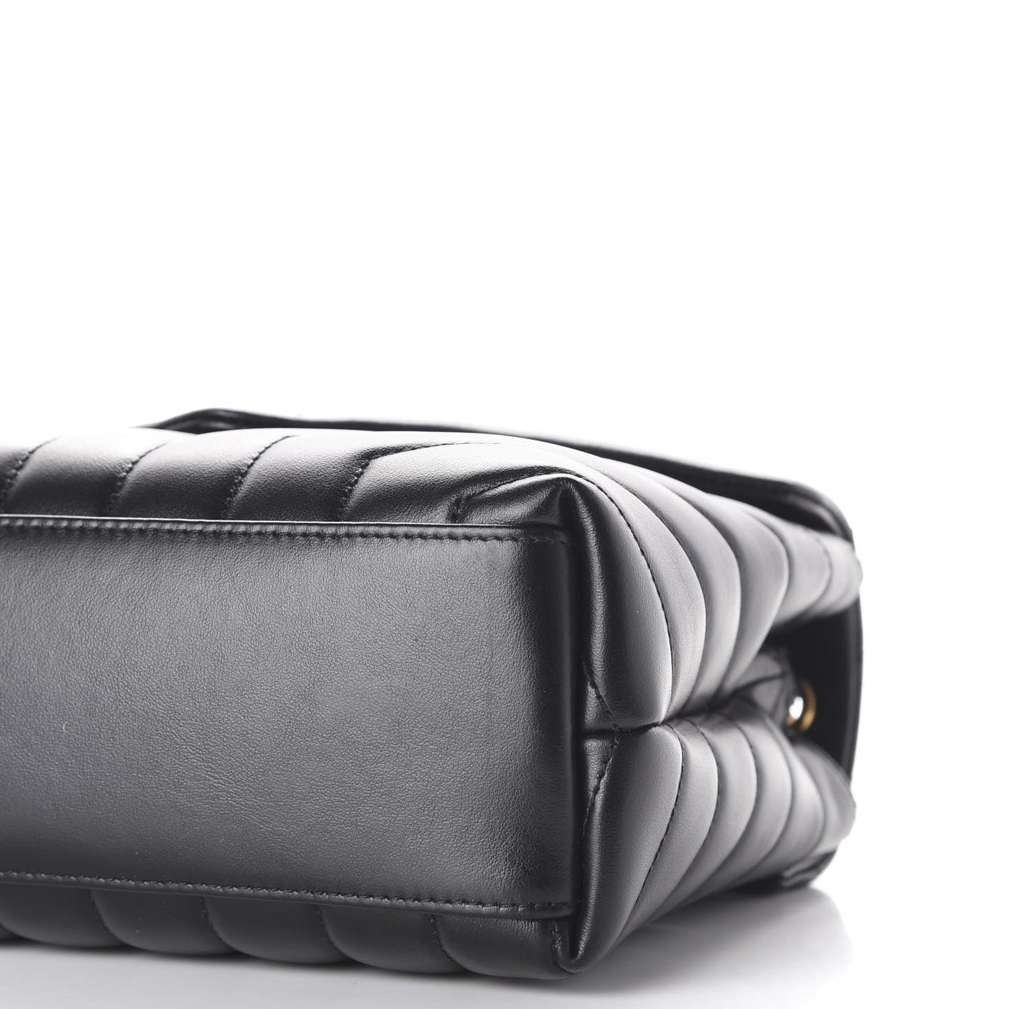 Calfskin Y Quilted Monogram Small Loulou Chain Satchel Black