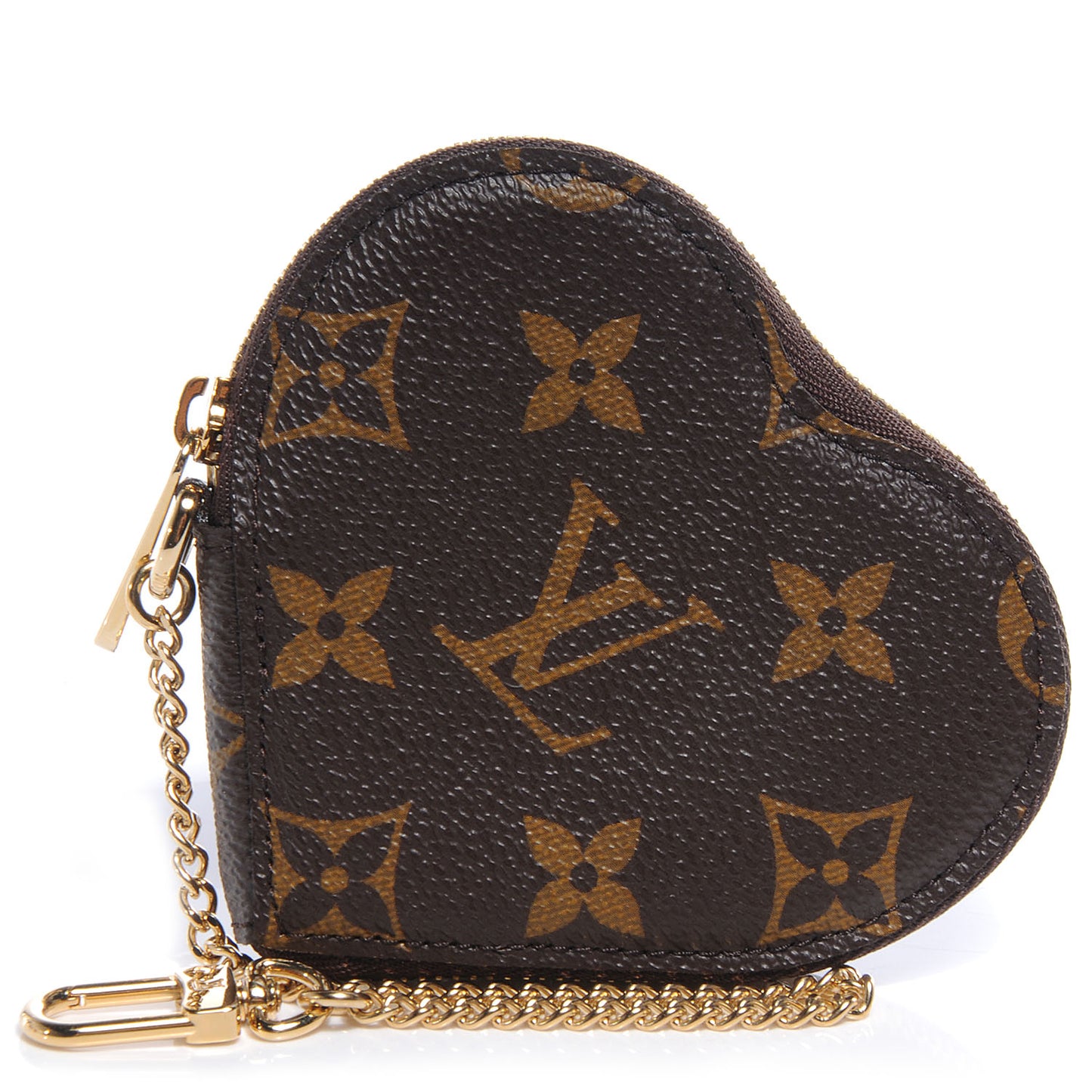Monogram Leopard Coeur Heart Coin Purse Blanc Corail