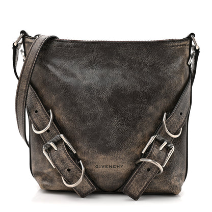 Givenchy Lambskin Crackled Vintage Calfskin Small Voyou Crossbody Bag Brown 1 of 10