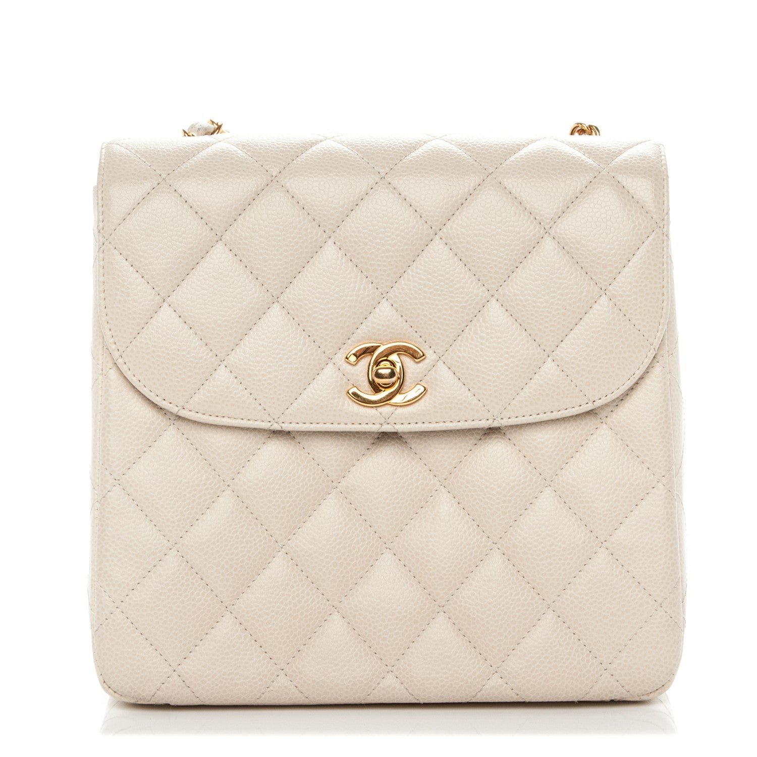 Chanel Caviar Quilted Small Single Flap White 1 of 9