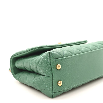 Chanel Caviar Quilted Mini Coco Handle Flap Green 9 of 10