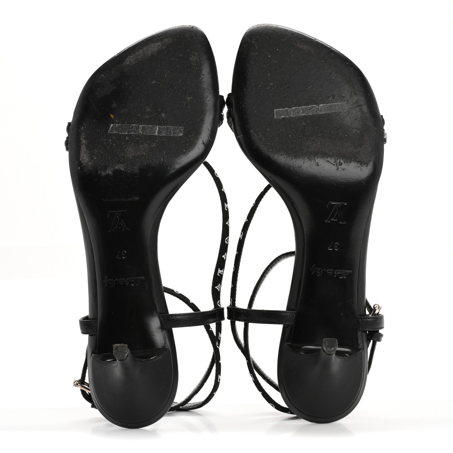 Louis Vuitton Satin Calfskin Citizen Sandals 37 Black 6 of 13