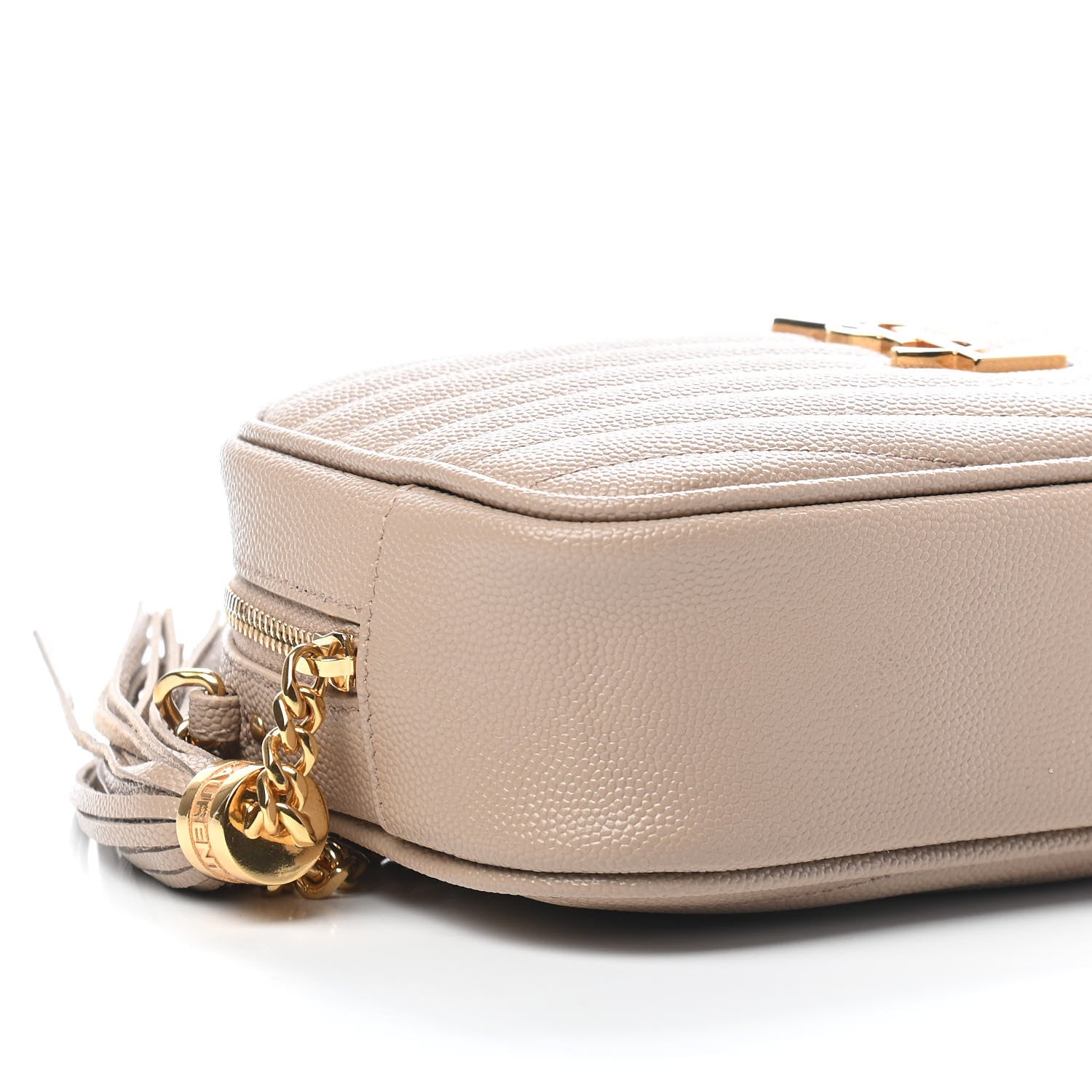 Saint Laurent Grain De Poudre Matelasse Monogram Mini Lou Camera Bag Dark Beige 6 of 7