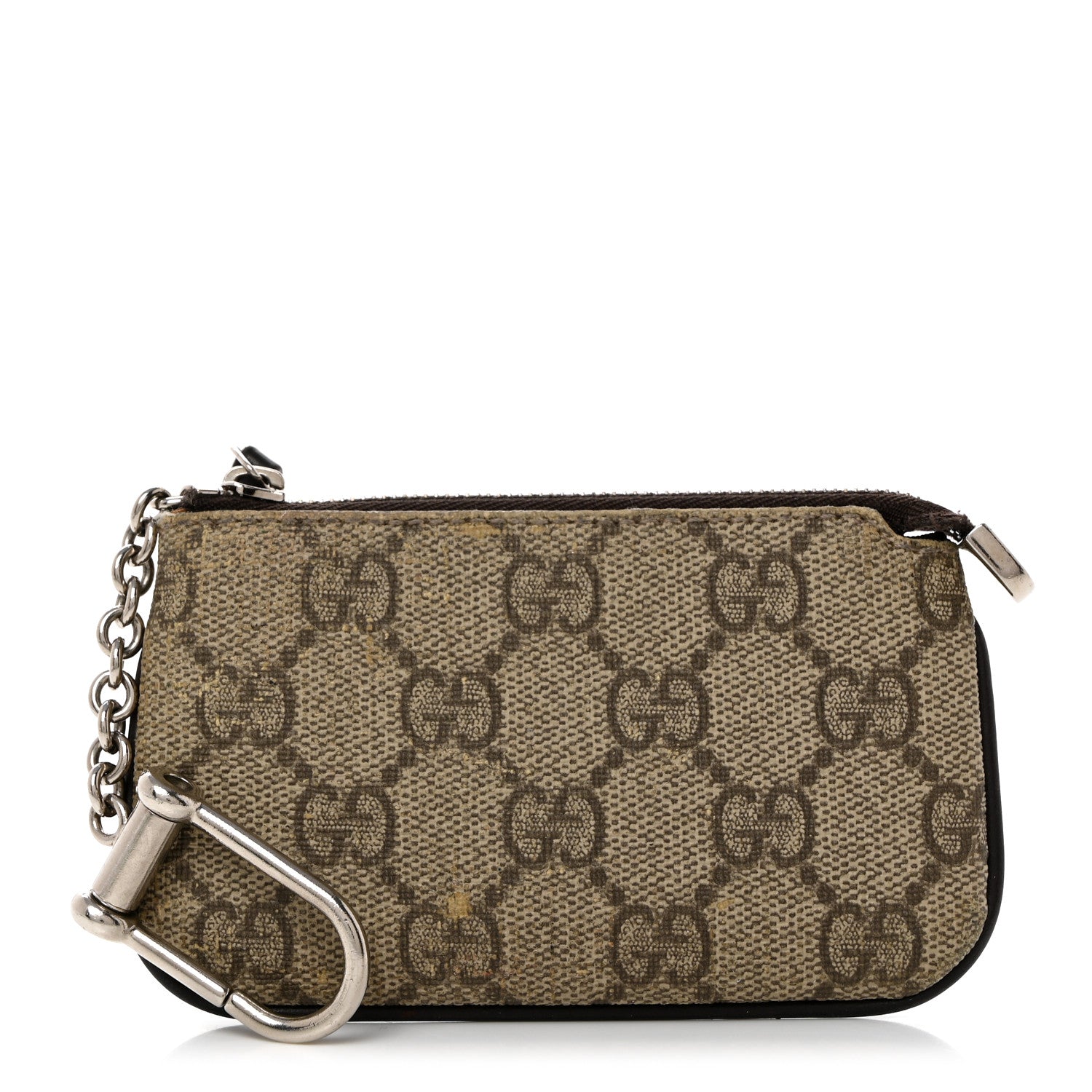 Gucci GG Supreme Monogram Selleria Key Case Beige Ebony Cocoa 1 of 7