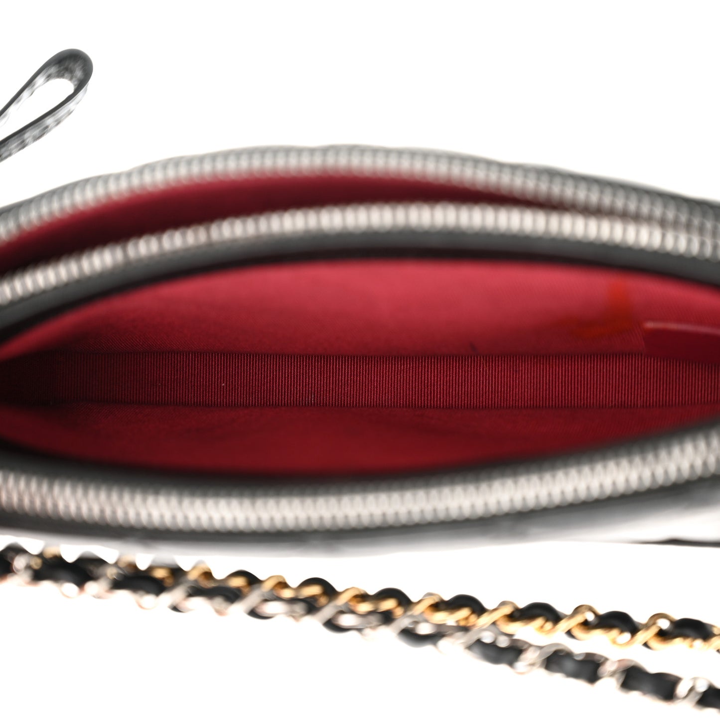 Aged Calfskin Quilted Small Gabrielle Clutch With Chain Black