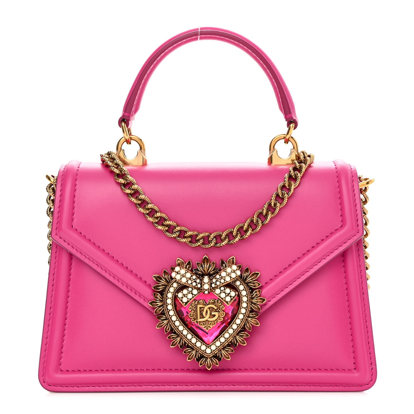 Smooth Calfskin Small Devotion Envelope Top Handle Bag Pink