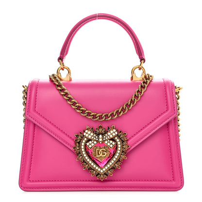 Dolce & Gabbana Smooth Calfskin Small Devotion Envelope Top Handle Bag Pink 1 of 12