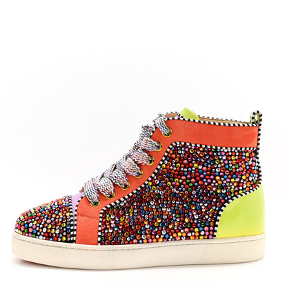 Christian Louboutin Patent Suede Crystal Embellished Orlato Flat Sneakers 35.5 Multicolor 1 of 13