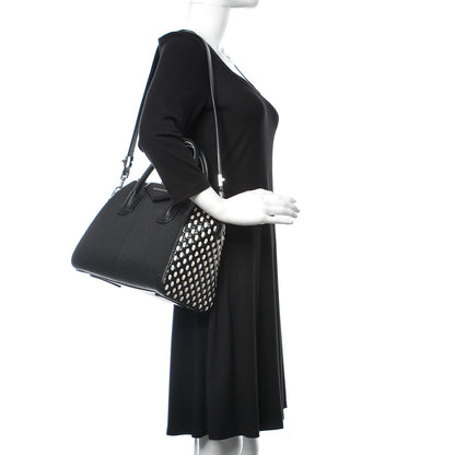 Givenchy Sugar Goatskin Woven Small Antigona Black White 2 of 14