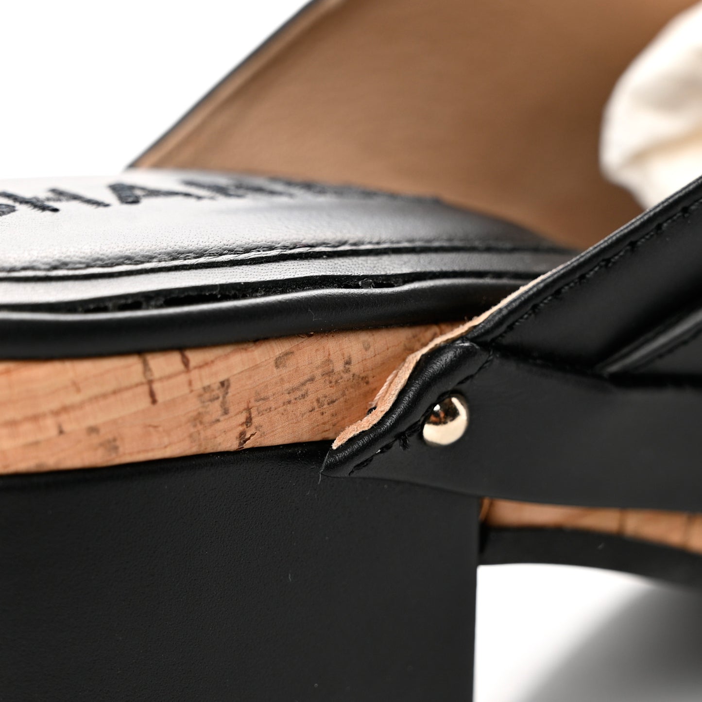 Calfskin CC Turn Lock Clogs 37 Black