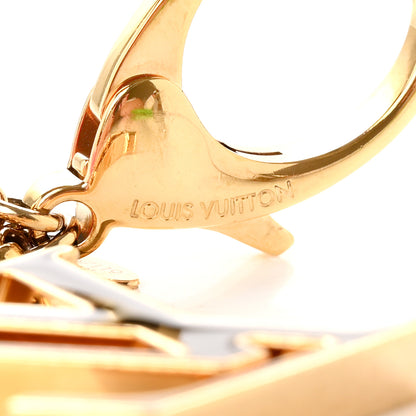 Louis Vuitton Metal Enamel Fleur De Monogram Bag Charm Dore 3 of 5