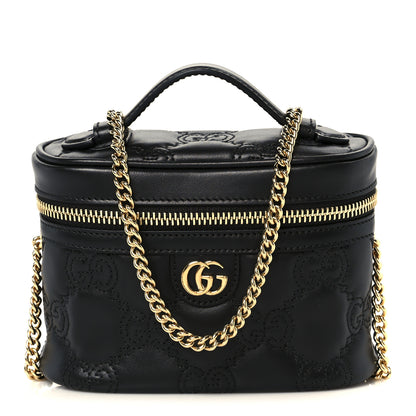 Gucci Calfskin GG Matelasse Mini Top Handle Bag Black 1 of 10