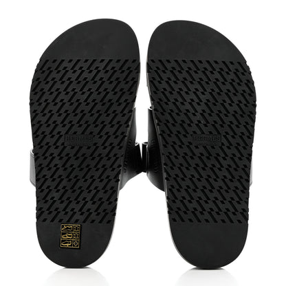 Hermes Calfskin Womens Chypre Sandals 36.5 Black 5 of 9
