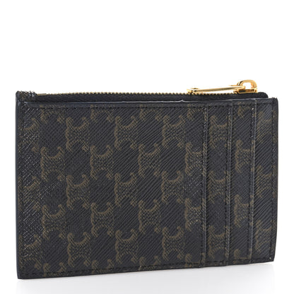 Celine Triomphe Canvas Zipped Card Holder Tan 3 of 8