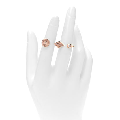 Hermes 18K Rose Gold Diamond Gambade Double Ring 53 6.5 2 of 6