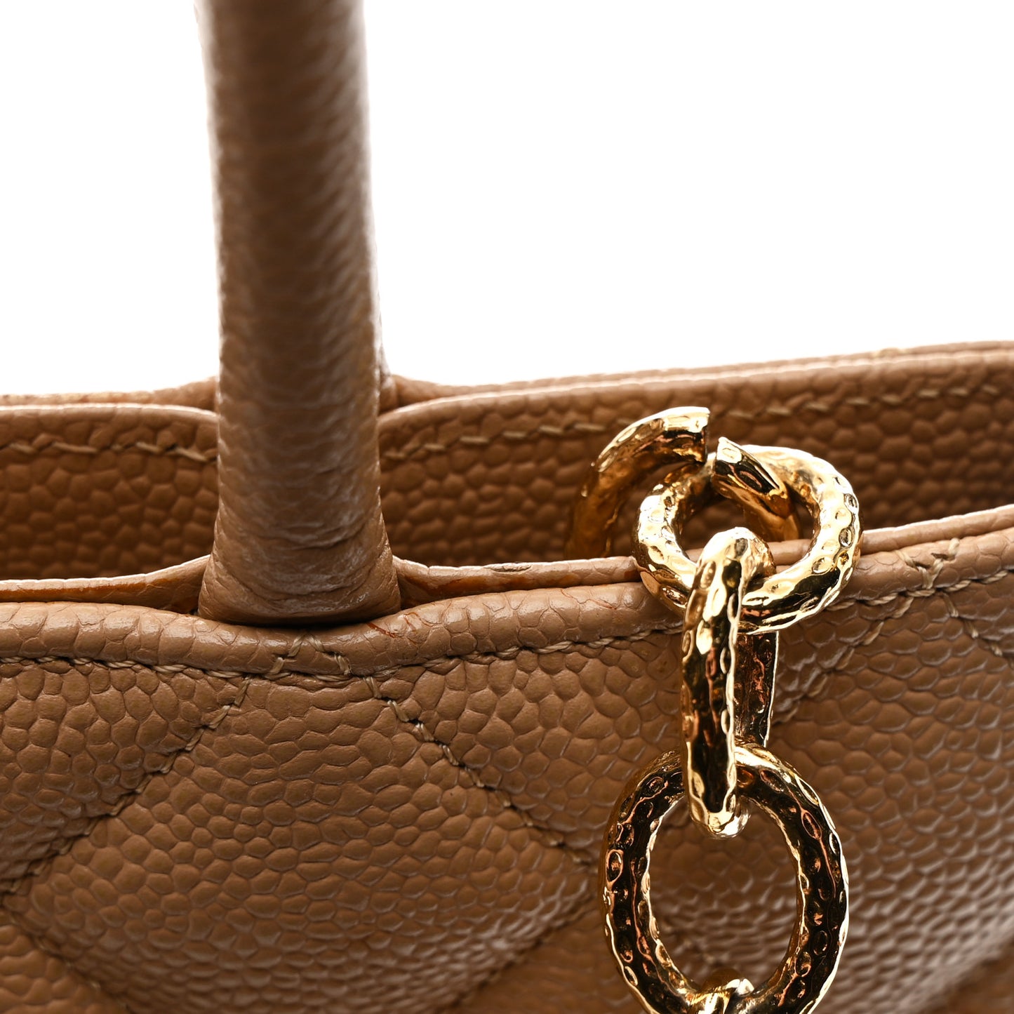 Caviar Quilted Medallion Tote Beige