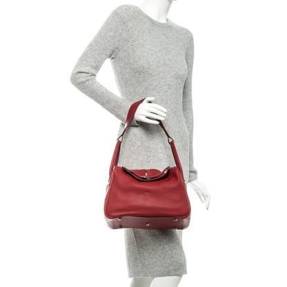 Hermes Taurillon Clemence Lindy 30 Rouge Garance 2 of 7