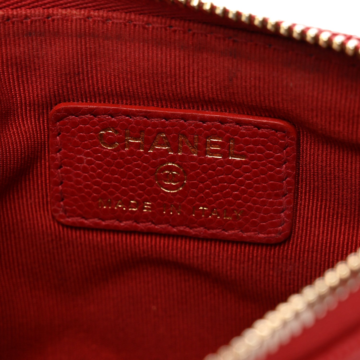 Chanel Caviar Quilted Small Cosmetic Case Red 6 of 10