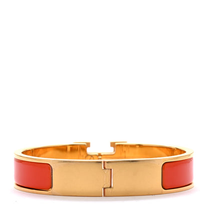 Hermes Enamel Narrow Clic Clac H Bracelet PM Orange 3 of 6
