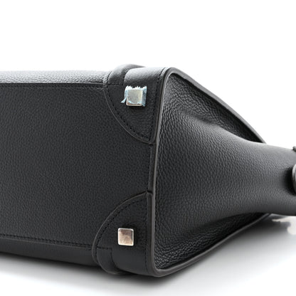 Celine Drummed Calfskin Micro Luggage Black 10 of 13