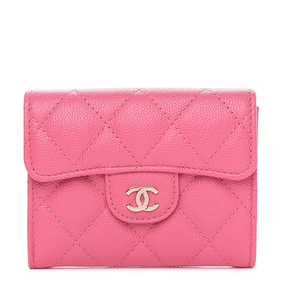 Chanel Caviar Quilted Flap Card Holder Wallet Pink 1 of 8