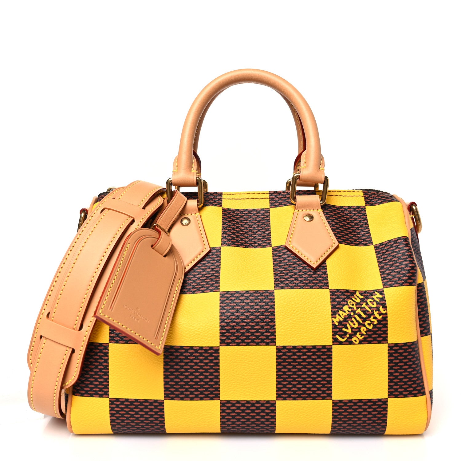 Louis Vuitton Damier Pop Speedy Bandouliere 25 Jaune Mat 1 of 8