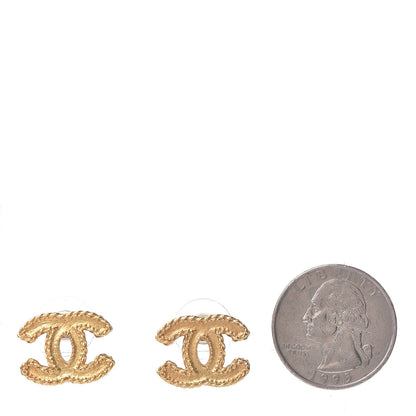 Chanel Metal CC Rope Earrings Matte Gold 2 of 5