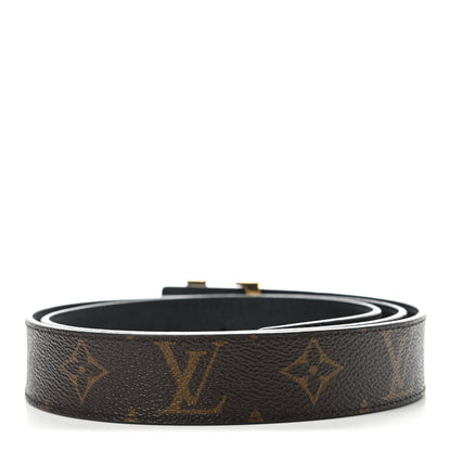 Louis Vuitton Calfskin Monogram 30mm LV Initiales Reversible Belt 90 36 Black 2 of 5