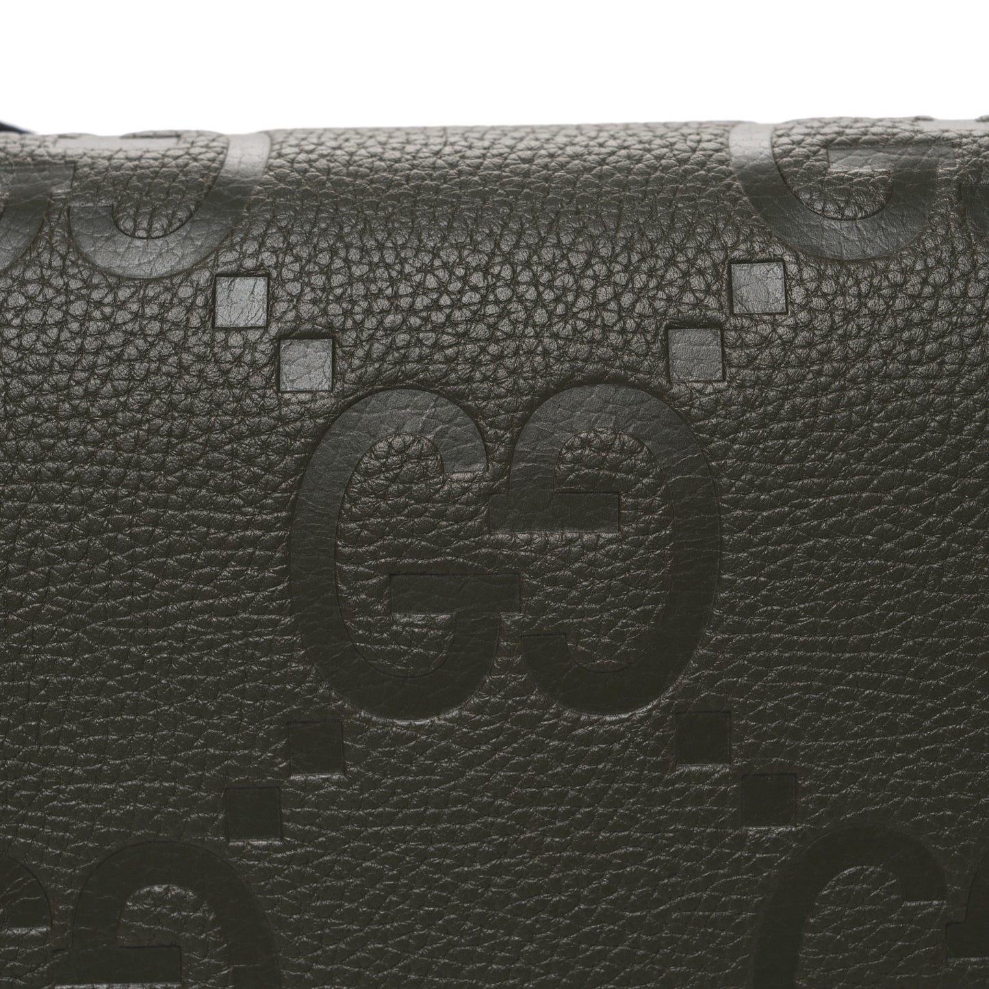 Piuma Calfskin Jumbo GG Embossed Double Buckle Medium Messenger Bag Dark Vintage Olive