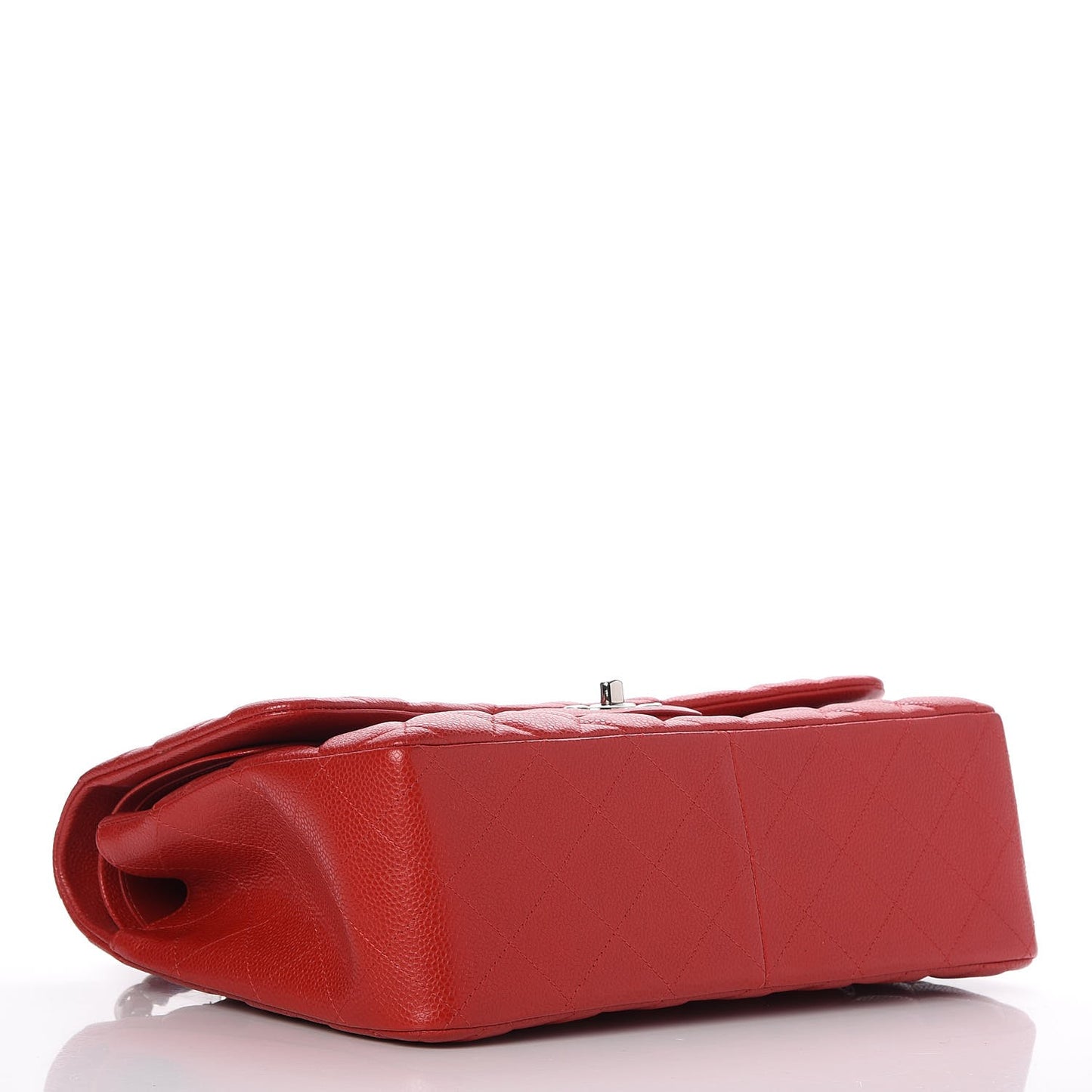 Caviar Quilted Jumbo Double Flap Red