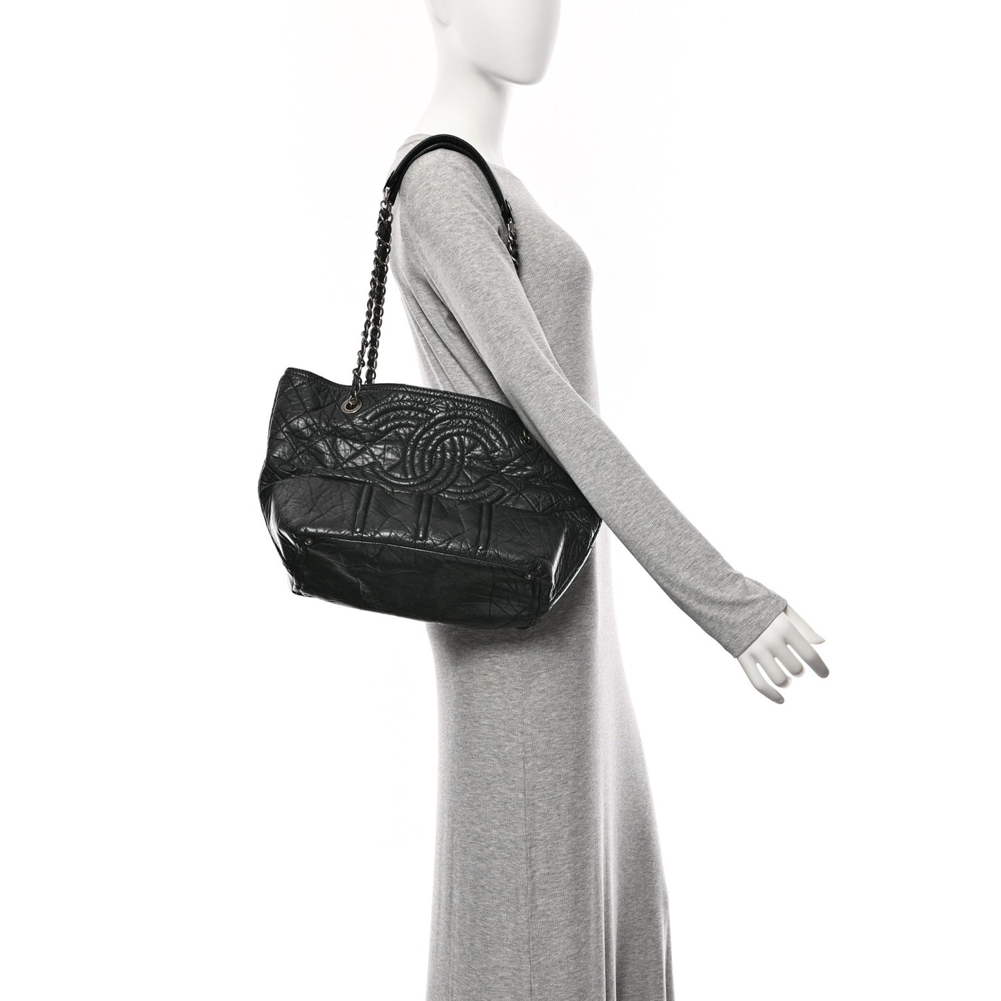 Calfskin Small Shopping in Moscow Tote Black
