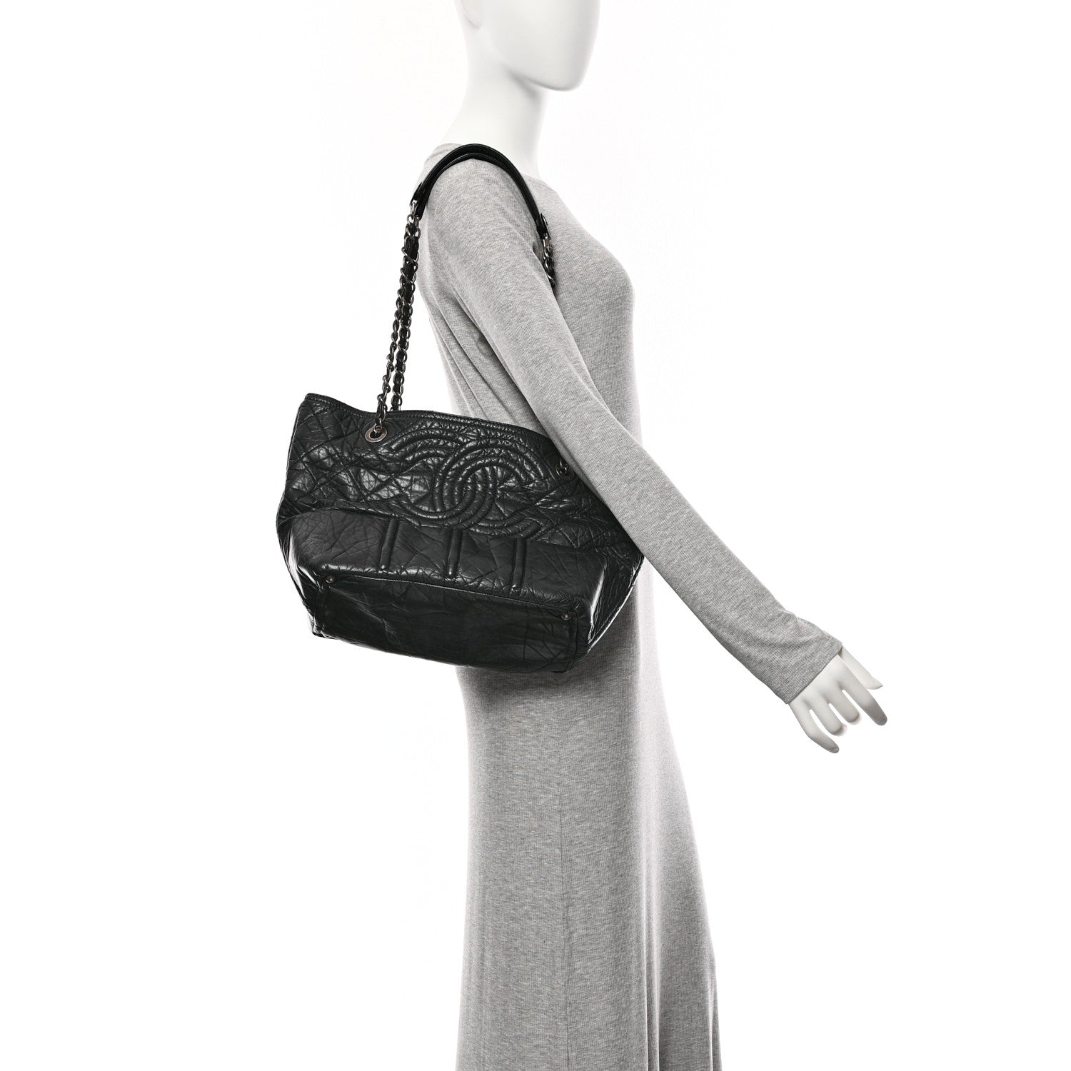 Chanel Calfskin Small Shopping in Moscow Tote Black 2 of 10