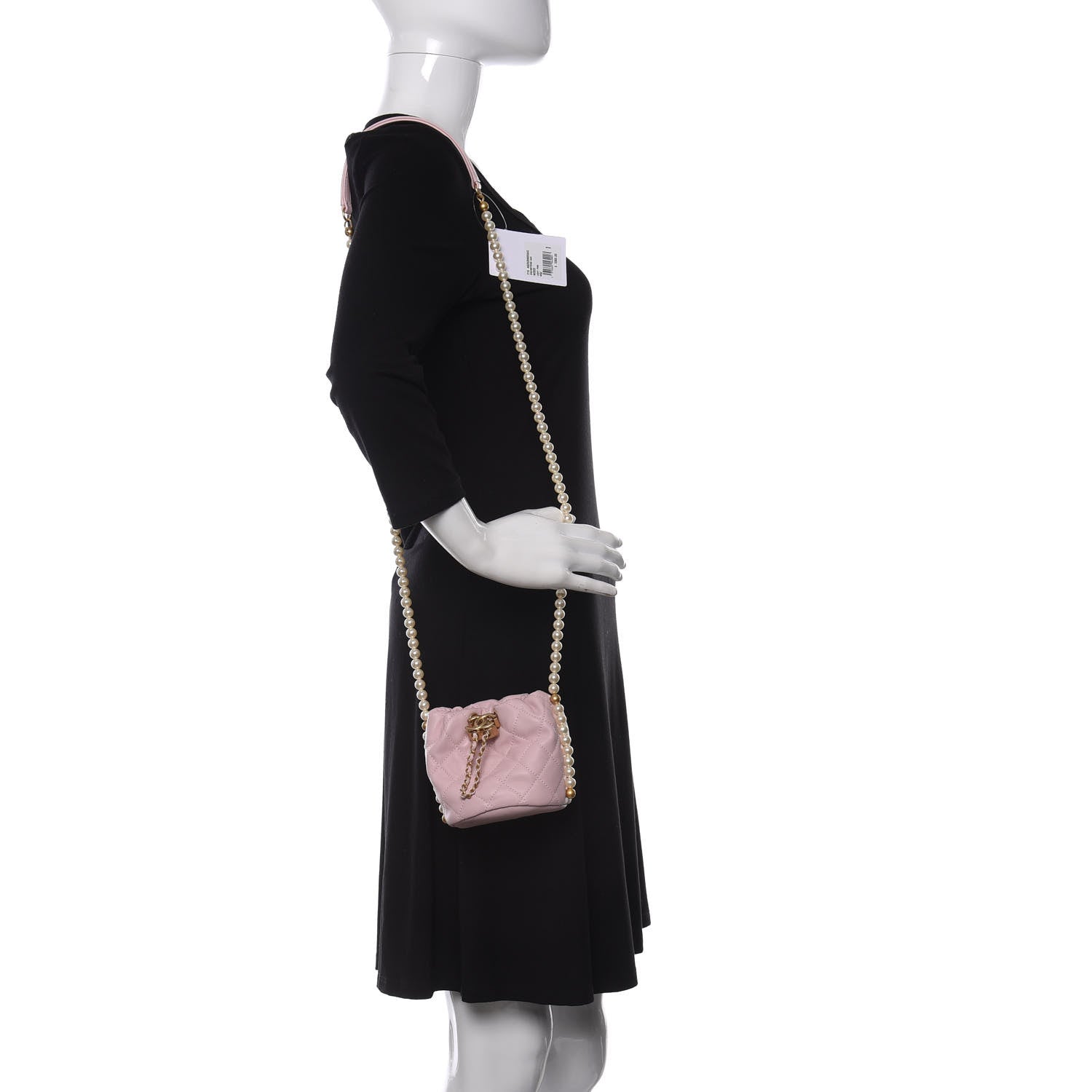 Chanel Calfskin Quilted Pearl Mini About Pearls Drawstring Bucket Light Pink 2 of 11