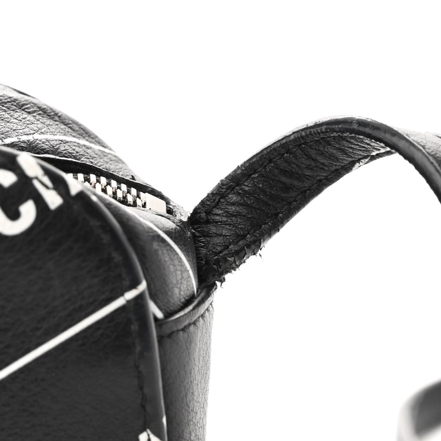 Calfskin Logo Print XS Everyday Camera Bag Black White