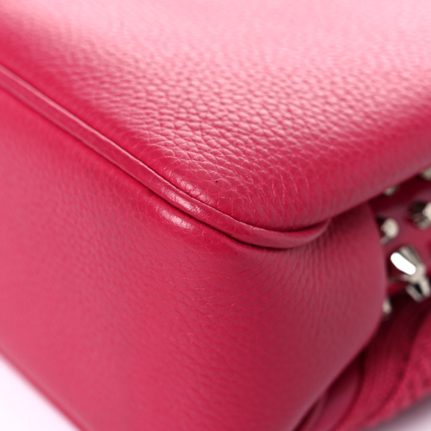 Christian Louboutin Calfskin Small Triloubi Embroidered Studded Chain Bag Pink 10 of 13