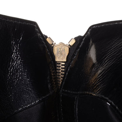 Saint Laurent Patent Crocodile Embossed Tribute Tote Black 8 of 8