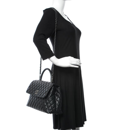 Chanel Caviar Quilted Medium Coco Handle Flap Black 2 of 10