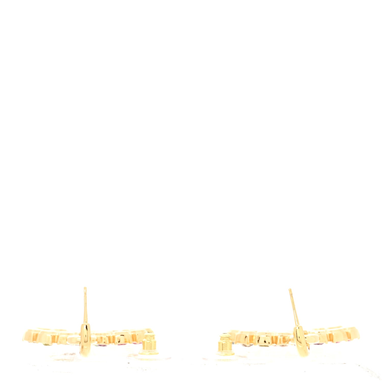 Chanel Crystal CC Drop Earrings Multicolor 3 of 4