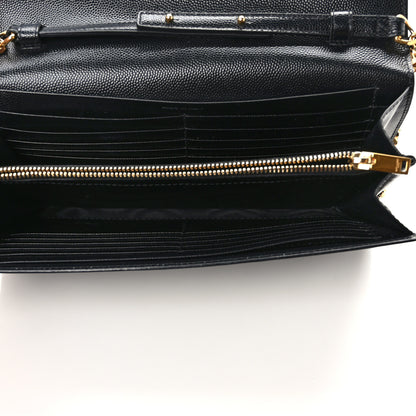 Saint Laurent Grain De Poudre Monogram Chain Wallet Black 5 of 15