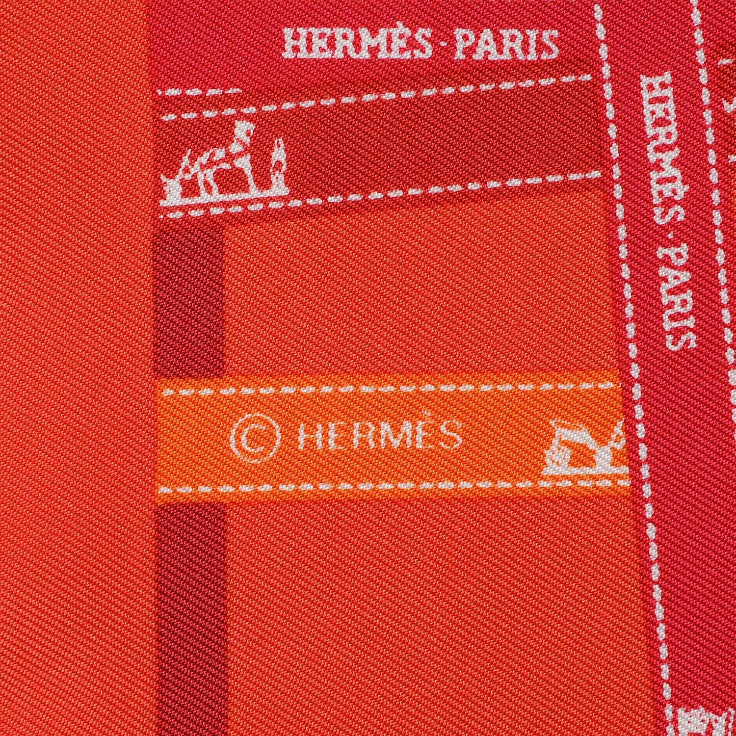 Hermes Silk Bolduc Pocket Square Scarf 3 of 4