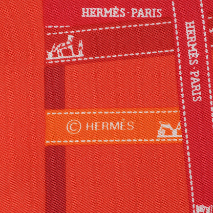 Hermes Silk Bolduc Pocket Square Scarf 3 of 4