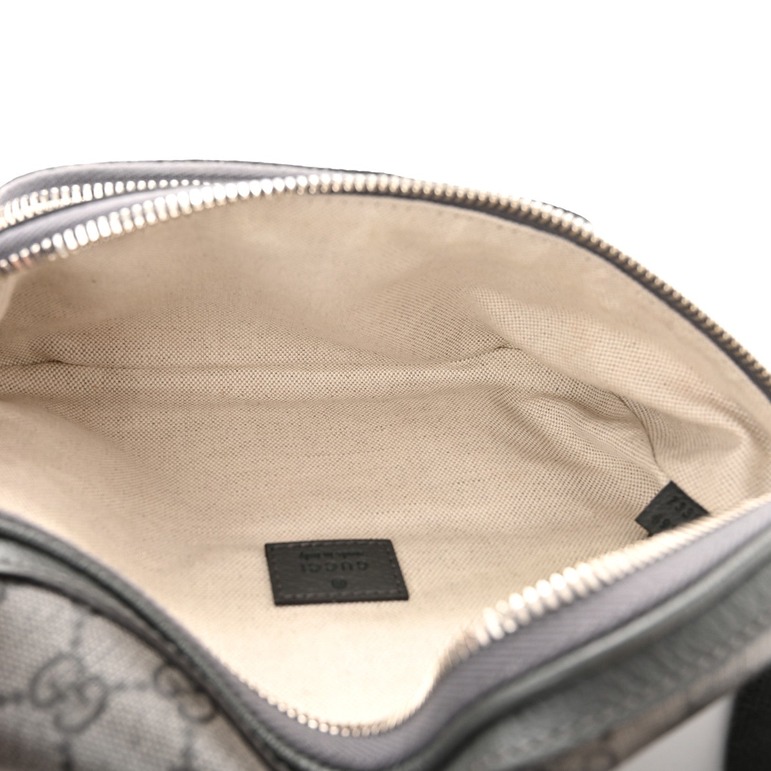 Gucci GG Supreme Monogram Textured Dollar Calfskin Ophidia Belt Bag Grey Black Graphite Grey 5 of 10